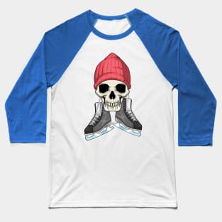 Skull Ice skating Ice skates Baseball T-Shirt